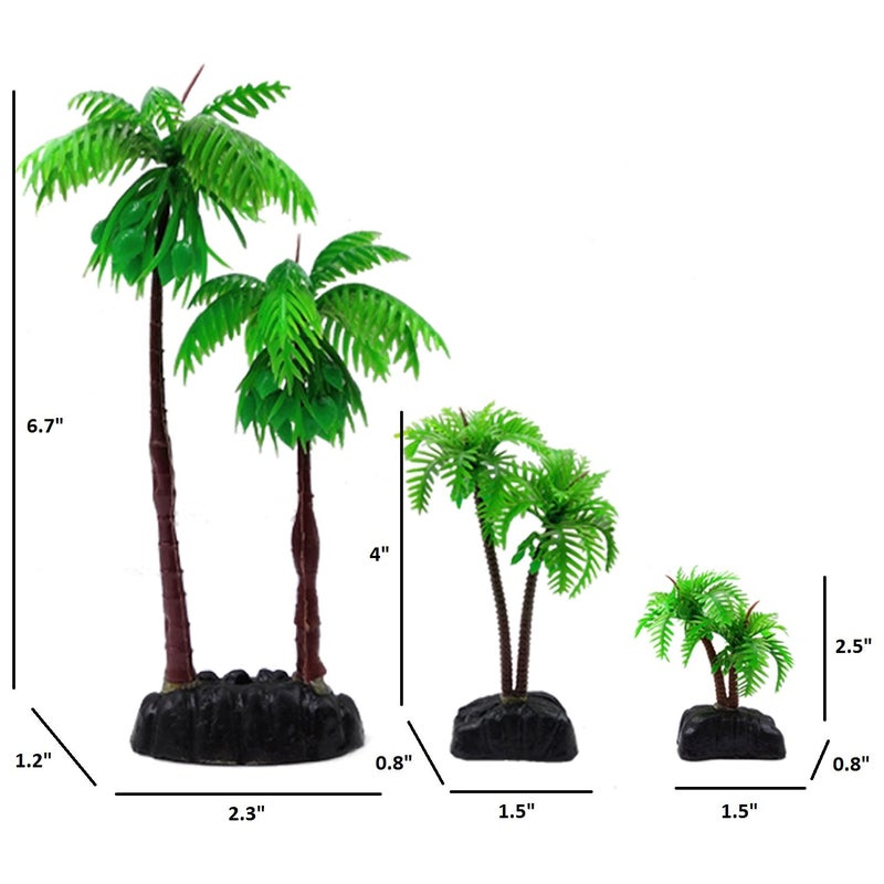 M2cbridge Plastic Coco Tree Aquarium Coconut Plants Palm Tree for Fish Tank Aquarium Decor ï¼ˆ9pcsï¼‰ - Image 5